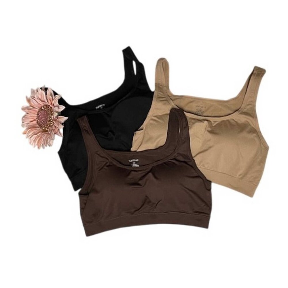 Yummie Scoop Seamless Bra w/Removable Pads Set of 3 L/XL